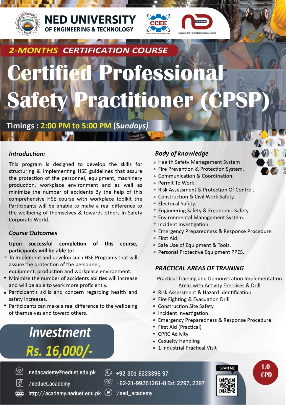 Certified Professional Safety Practitioner (CPSP) NED Academy CCEE